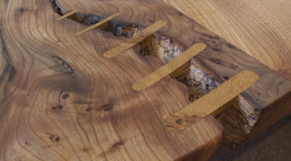 Oak stitching Elm coffee table